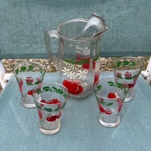 Tomato Design Glass Pitcher and glass Set